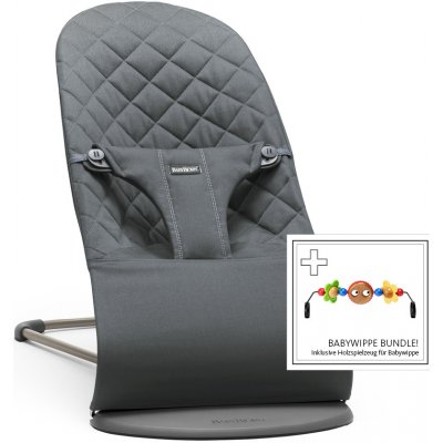 BabyBjörn Lehátko Bouncer Bliss Anthracite cotton tmavě šedá konstrukce – Zboží Mobilmania