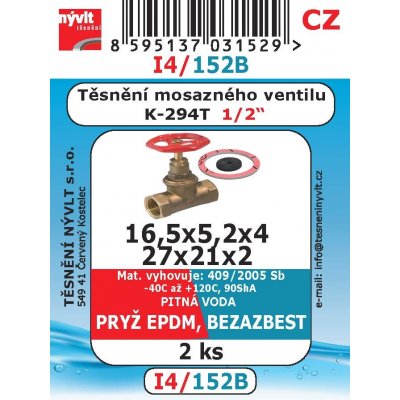 NÝVLT sada těsnění na šroubení mosaz. ventilů KE294T 1/2" - I4/152B – Zboží Dáma