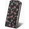 Pouzdro a kryt na mobilní telefon Pouzdro SLIGO Slim Samsung G900 Galaxy S5 black flowers