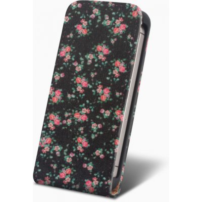 Pouzdro SLIGO Slim Samsung G900 Galaxy S5 black flowers
