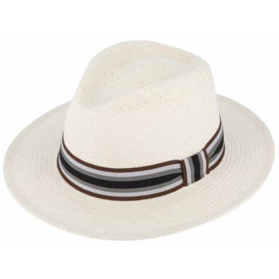 Fiebig Headwear since 1903 Letní fedora klobouk Traveller Fedora Tropez bílý