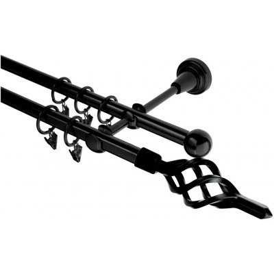 GARNÝŽE-HEBR Garnýž Azur černá dvojitá 140 cm – Hledejceny.cz