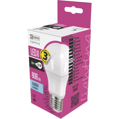 Emos LED žárovka CLASSIC A60 9W60W 806lm E27 studená bílá – Hledejceny.cz