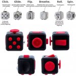 Fidget Cube antistresová kostka Černo červený – Zboží Dáma
