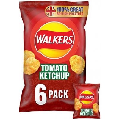 Walkers bramborové chipsy s příchutí kečupu 6 x 25 g – Zboží Mobilmania
