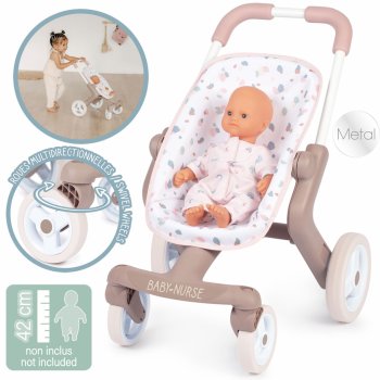 Smoby sportovní Violette Baby Nurse 55 cm rukojeť