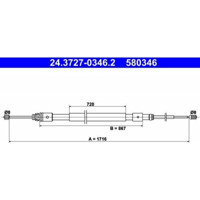 Tažné lanko, parkovací brzda ATE 24.3727-0346.2 – Hledejceny.cz