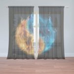 Sablio Záclony Ohnivé jin a jang: 2ks 150x250cm – Hledejceny.cz