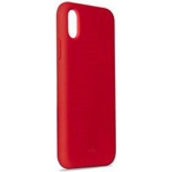 Pouzdro Puro silikonové s mikrovláknem iPhone Xs Max 6.5" Red