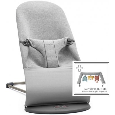 BabyBjörn Lehátko Bliss Light Grey 3D Jersey + hračka textilní Soft friends – Hledejceny.cz