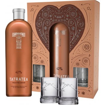 Tatratea Peach & White 42% 0,7 l (dárkové balení 2 sklenice)