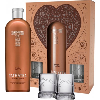 Tatratea Peach & White 42% 0,7 l (dárkové balení 2 sklenice) – Hledejceny.cz