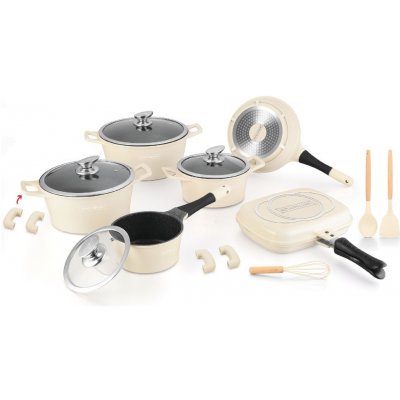 Sada nádobí Royalty, 18 ks, barva krémová – Hledejceny.cz