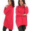 Dámský svetr a pulovr Fashionweek Damska bavlněná halenka pohodlná volná asymetrická oversize pro moletky Mf636 Korál
