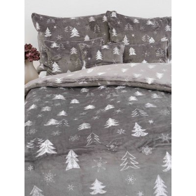 MKLuzkoviny.cz Povlečení mikroplyš Exclusive Stromečky šedá 140x200 70x90 – Zboží Dáma