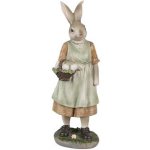 Dekorace králičí mamka s košíčkem vajíček 9*8*25 cm – Zboží Dáma