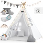 Deuba Dětský stan Teepee 160 x 130 x 130 cm bílý – Hledejceny.cz