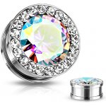 Šperky4U plug do ucha se zirkony PL01036AB-05 – Zboží Dáma