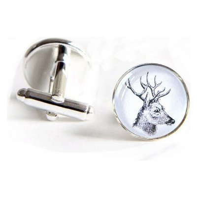 Knoflickarna.CZ manžetové knoflíčky bílý jelen – Sleviste.cz