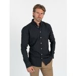 TallGuys pánská prodloužená Oxford košile dlouhý rukáv slim deep black – Sleviste.cz
