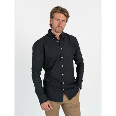 TallGuys pánská prodloužená Oxford košile dlouhý rukáv slim deep black – Sleviste.cz