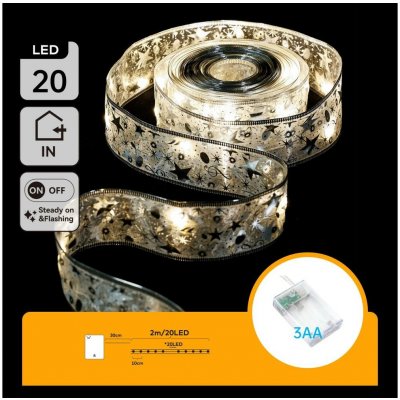 Aigostar LED Vánoční řetěz 20xLED/3xAA 2m teplá bílá stříbrná B103033XC – Hledejceny.cz