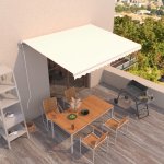 Petrashop Automatická zatahovací markýza 450 x 300 cm krémová – HobbyKompas.cz