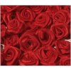 Svatební vývazek Saténové mini růžičky 10 mm - červené - 1 ks