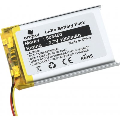Li-Pol baterie 1000mAh, 3.7V, 503450, 3pin – Zboží Mobilmania