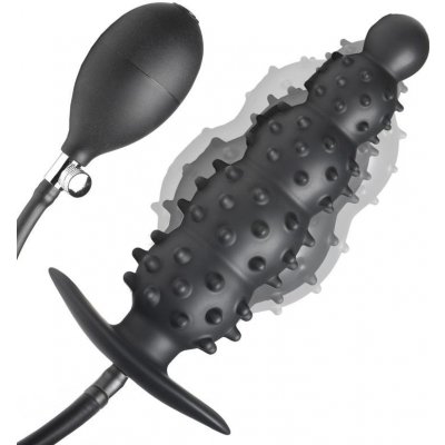 Master Series Ribbed Inflatable Anal Plug - silikonový nafukovací anální kolík – Sleviste.cz