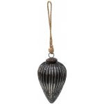 Clayre & Eef Černá antik skleněná vánoční ozdoba s patinou - Ø 9*14 cm – Hledejceny.cz
