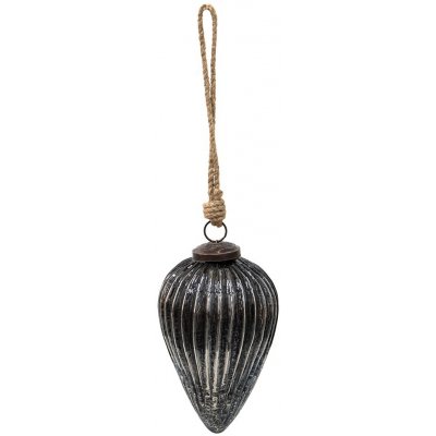 Clayre & Eef Černá antik skleněná vánoční ozdoba s patinou - Ø 9*14 cm – Hledejceny.cz