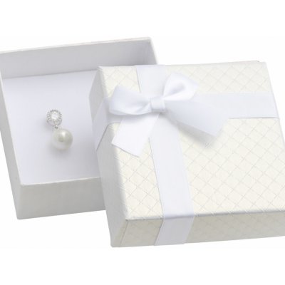JK Box dárková krabička na soupravu šperků s mašlí AT-5/A1 Bílá – Zboží Mobilmania