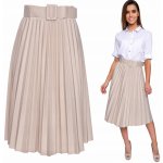 Fashionweek Italská plisovaná sukně s páskem TC802 béžový – Zbozi.Blesk.cz