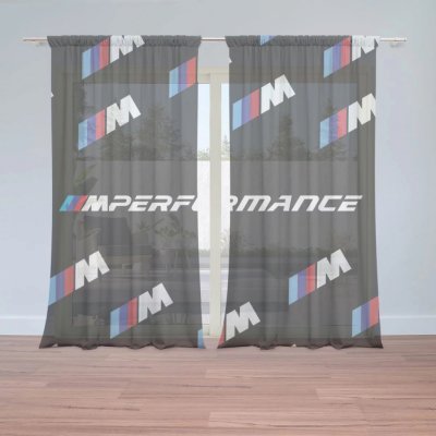 Záclony MPERFORMANCE černý vzor: 2 ks - 150x250 cm - Sablio – Hledejceny.cz