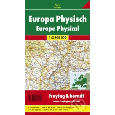 Freytag & Berndt Poster Europa, physisch, ohne Metallstäbe. Europa, physical – Zboží Mobilmania