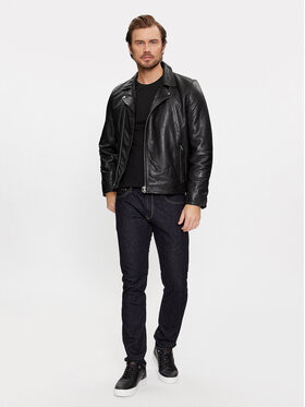 Pepe Jeans kožená bunda Valen PM402881 černá