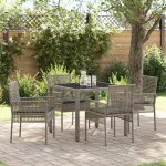 OMAXI 890924 Zahradní jídelní souprava 5 pcs Šedá Poly ratan – Hledejceny.cz