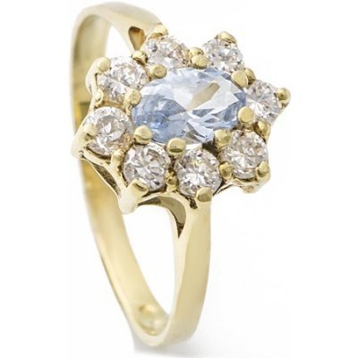 Zlatnictví Zlatíčko zlatý prsten se syntetickým akvamarínem 071.00008