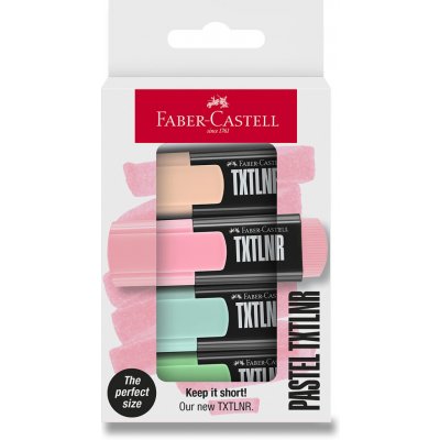 Faber-Castell 154214 Zvýrazňovače Short TXTLNR Pastel 4 ks – Hledejceny.cz