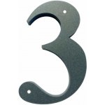 Domovní číslo popisné 3 na zeď, vrata, sloupky s dírami pro vruty barva antracit, výška 170 mm – Zboží Mobilmania