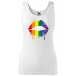 Dobrý Triko dámské tílko s potiskem Pride ústa Bílá – Zboží Dáma