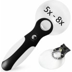 MAGNIFIER 059 Lupa na čtení s LED osvětlením 5x-8x, černá – Zbozi.Blesk.cz