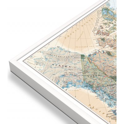 National Geographic Kanada - nástěnná mapa Executive 97 x 81 cm Varianta: mapa v hliníkovém rámu, Provedení: bílý rám