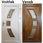 Smart Vchodové plastové dveře 3D 5901 pravé Zlatý dub/Bílá 98 x 198 cm – Zbozi.Blesk.cz