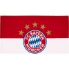 Vlajka Vlajka FC Bayern Mnichov, Znak a 5 hvězd, Červeno-bílá, 90x60cm