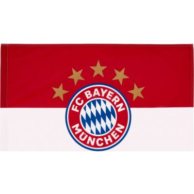 Vlajka FC Bayern Mnichov, Znak a 5 hvězd, Červeno-bílá, 90x60cm – Hledejceny.cz