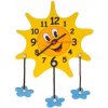 Dřevěná hračka DoDo dětské dřevěné hodiny sluníčko s mráčky