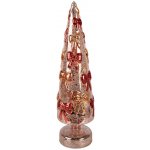 Skleněný LED vánoční stromek s mašličkami – Ø 10*37 cm / 3×AA cm - Clayre & Eef – Hledejceny.cz