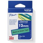 Brother TZE-731, zelená/černá, 12mm – Zboží Mobilmania